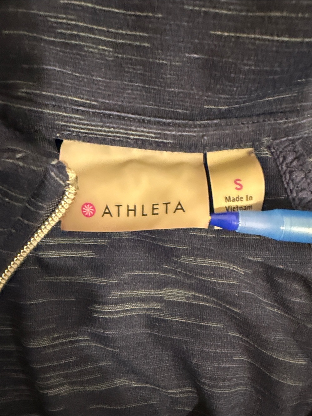 Athleta Striated Hope Jacket 2 Women’s Small Navy Space Dye Full Zip Thumbholes
